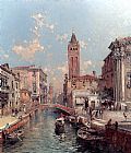 Rio Santa Barnaba, Venice by Franz Richard Unterberger